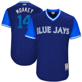 Wholesale Cheap Blue Jays #14 Justin Smoak Navy \"Moakey\" Players Weekend Authentic Stitched MLB Jersey