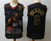 Wholesale Cheap Men's Philadelphia 76ers #3 Allen Iverson Black Fashion Limited Jersey