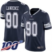 Wholesale Cheap Nike Cowboys #90 Demarcus Lawrence Navy Blue Team Color Men's Stitched NFL 100th Season Vapor Limited Jersey