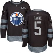 Wholesale Cheap Adidas Oilers #5 Mark Fayne Black 1917-2017 100th Anniversary Stitched NHL Jersey