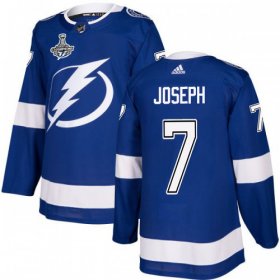 Cheap Adidas Lightning #7 Mathieu Joseph Blue Home Authentic 2020 Stanley Cup Champions Stitched NHL Jersey