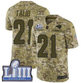 Wholesale Cheap Nike Rams #21 Aqib Talib Camo Super Bowl LIII Bound Men\'s Stitched NFL Limited 2018 Salute To Service Jersey