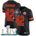 Wholesale Cheap Nike Chiefs #42 Anthony Sherman Black Super Bowl LIV 2020 Men's Stitched NFL Limited Rush Jersey