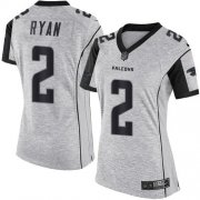 Wholesale Cheap Nike Falcons #2 Matt Ryan Gray Women's Stitched NFL Limited Gridiron Gray II Jersey