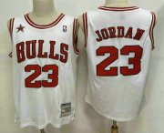 Wholesale Cheap Men's Chicago Bulls #23 Michael Jordan White 1998 All Star Hardwood Classics Soul Swingman Throwback Jersey