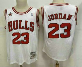 Wholesale Cheap Men\'s Chicago Bulls #23 Michael Jordan White 1998 All Star Hardwood Classics Soul Swingman Throwback Jersey