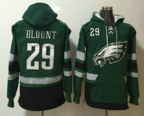 Wholesale Cheap Men\'s Philadelphia Eagles #29 LeGarrette Blount NEW Midnight Green Pocket Stitched NFL Pullover Hoodie