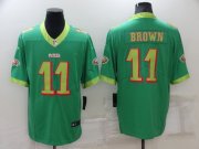 Wholesale Cheap Men's Philadelphia Eagles #11 A. J. Brown Green City Edition Limited Stitched Jersey