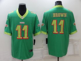 Wholesale Cheap Men\'s Philadelphia Eagles #11 A. J. Brown Green City Edition Limited Stitched Jersey