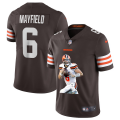 Wholesale Cheap Cleveland Browns #6 Baker Mayfield Men's Nike Player Signature Moves Vapor Limited NFL Jersey Brown