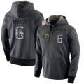 Wholesale Cheap NFL Men's Nike Los Angeles Rams #6 Johnny Hekker Stitched Black Anthracite Salute to Service Player Performance Hoodie