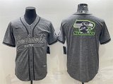 Wholesale Cheap Men's Seattle Seahawks Gray Team Big Logo With Patch Cool Base Stitched Baseball Jersey