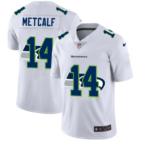 Wholesale Cheap Seattle Seahawks #14 DK Metcalf White Men\'s Nike Team Logo Dual Overlap Limited NFL Jersey