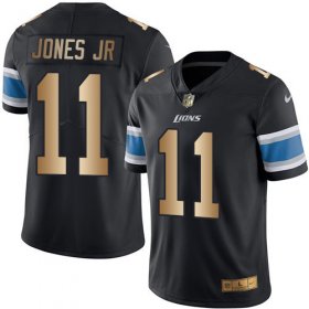 Wholesale Cheap Nike Lions #11 Marvin Jones Jr Black Men\'s Stitched NFL Limited Gold Rush Jersey