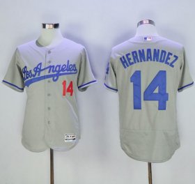 Wholesale Cheap Dodgers #14 Enrique Hernandez Grey Flexbase Authentic Collection Road Stitched MLB Jersey