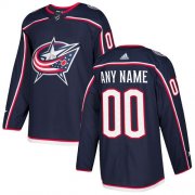 Wholesale Cheap Men's Adidas Blue Jackets Personalized Authentic Navy Blue Home NHL Jersey