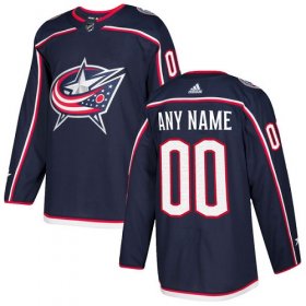 Wholesale Cheap Men\'s Adidas Blue Jackets Personalized Authentic Navy Blue Home NHL Jersey