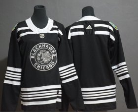 Wholesale Cheap Adidas Blackhawks Blank Black Authentic 2019 Winter Classic Women\'s Stitched NHL Jersey