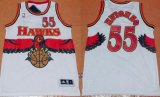 Wholesale Cheap Men's Atlanta Hawks #55 Dikembe Mutombo 1990 White Hardwood Classics Soul Swingman Throwback Jersey