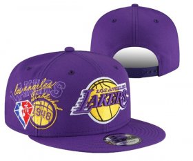 Wholesale Cheap Los Angeles Lakers Stitched Snapback 75th Anniversary Hats 064