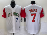 Wholesale Cheap Men's Mexico Baseball #7 Julio Urias Number 2023 White Red World Classic Stitched Jersey 17