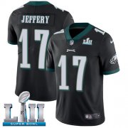 Wholesale Cheap Nike Eagles #17 Alshon Jeffery Black Alternate Super Bowl LII Men's Stitched NFL Vapor Untouchable Limited Jersey