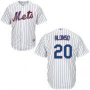 Wholesale Cheap Mets #20 Pete Alonso White(Blue Strip) New Cool Base Stitched MLB Jersey