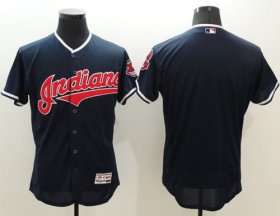 Wholesale Cheap Indians Blank Navy Blue Flexbase Authentic Collection Stitched MLB Jersey