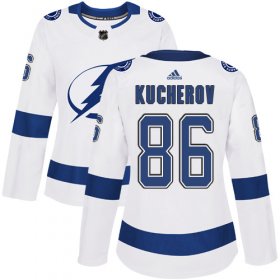 Wholesale Cheap Adidas Lightning #86 Nikita Kucherov White Road Authentic Women\'s Stitched NHL Jersey