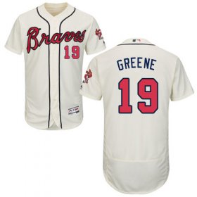Wholesale Cheap Braves #19 Shane Greene Cream Flexbase Authentic Collection Stitched MLB Jersey