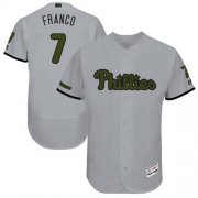 Wholesale Cheap Phillies #7 Maikel Franco Grey Flexbase Authentic Collection Memorial Day Stitched MLB Jersey