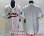 Cheap Men's Houston Astros Blank White Cool Base Stitched Baseball Jersey1