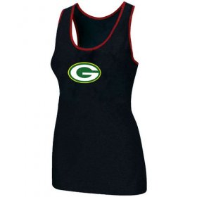 Wholesale Cheap Women\'s Nike Green Bay Packers Big Logo Tri-Blend Racerback Stretch Tank Top Black