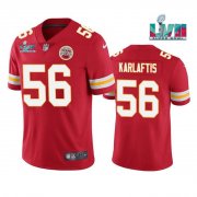 Wholesale Cheap Men's Kansas City Chiefs #56 George Karlaftis Red Super Bowl LVII Patch Vapor Untouchable Limited Stitched Jersey