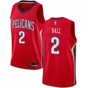 Wholesale Cheap Pelicans #2 Lonzo Ball Red Basketball Swingman Statement Edition Jersey