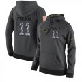 Wholesale Cheap NFL Women's Nike New England Patriots #11 Julian Edelman Stitched Black Anthracite Salute to Service Player Performance Hoodie