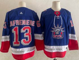 Wholesale Cheap Men\'s New York Rangers #13 Alexis Lafreniere Light Blue 2021 Retro Stitched NHL Jersey