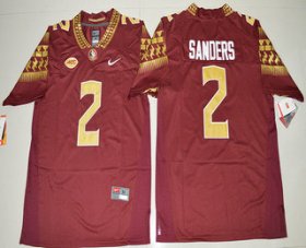 Wholesale Cheap Men\'s Florida State Seminoles #2 Deion Sanders Red Stitched College Football 2016 Nike NCAA Jersey