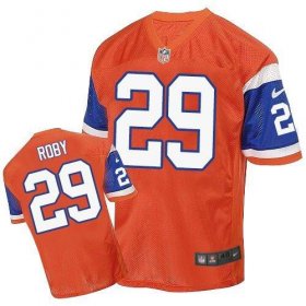 Wholesale Cheap Nike Broncos #29 Bradley Roby Orange Throwback Men\'s Stitched NFL Elite Jersey