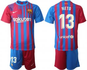 Wholesale Cheap Men 2021-2022 Club Barcelona home red 13 Nike Soccer Jerseys