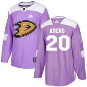 Wholesale Cheap Adidas Ducks #20 Pontus Aberg Purple Authentic Fights Cancer Stitched NHL Jersey