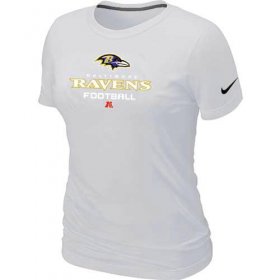 Wholesale Cheap Women\'s Nike Baltimore Ravens Critical Victory NFL T-Shirt White