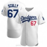 Wholesale Men's Los Angeles Dodgers #67 Vin Scully White Stitched MLB Flex Base Nike Jersey