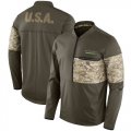 Wholesale Cheap Men's Seattle Seahawks Nike Olive Salute to Service Sideline Hybrid Half-Zip Pullover Jacket
