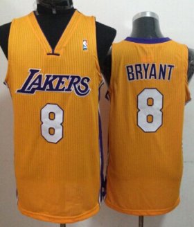 Wholesale Cheap Los Angeles Lakers #8 Kobe Bryant Yellow Swingman Jersey