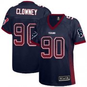 Wholesale Cheap Nike Texans #90 Jadeveon Clowney Navy Blue Team Color Women's Stitched NFL Elite Drift Fashion Jersey