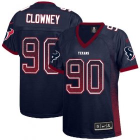 Wholesale Cheap Nike Texans #90 Jadeveon Clowney Navy Blue Team Color Women\'s Stitched NFL Elite Drift Fashion Jersey