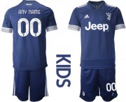 Wholesale Cheap Youth 2020-2021 club Juventus away customized blue Soccer Jerseys