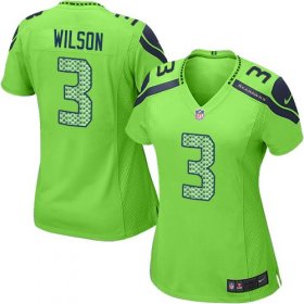 Wholesale Cheap Nike Seahawks #3 Russell Wilson Green Women\'s Stitched NFL Elite Jersey
