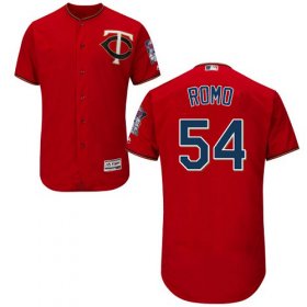Wholesale Cheap Twins #54 Sergio Romo Red Flexbase Authentic Collection Stitched MLB Jersey